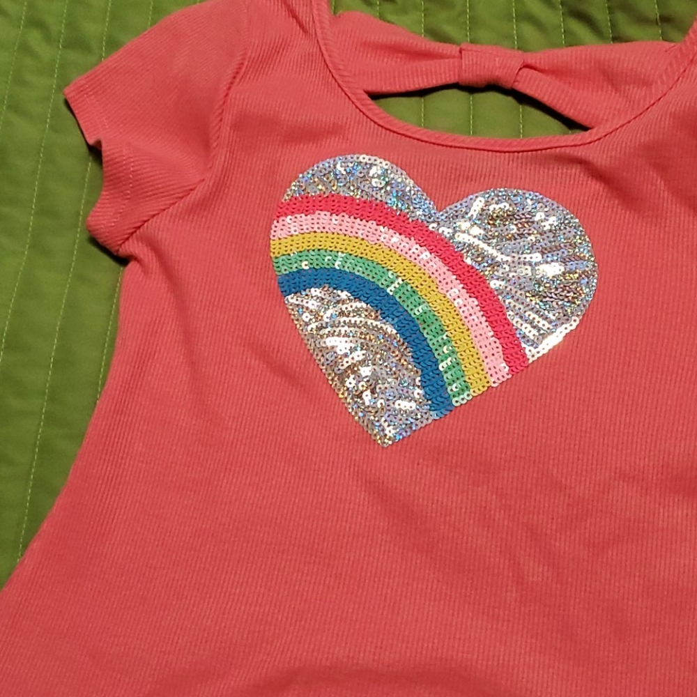 Rainbow heart sequin dress